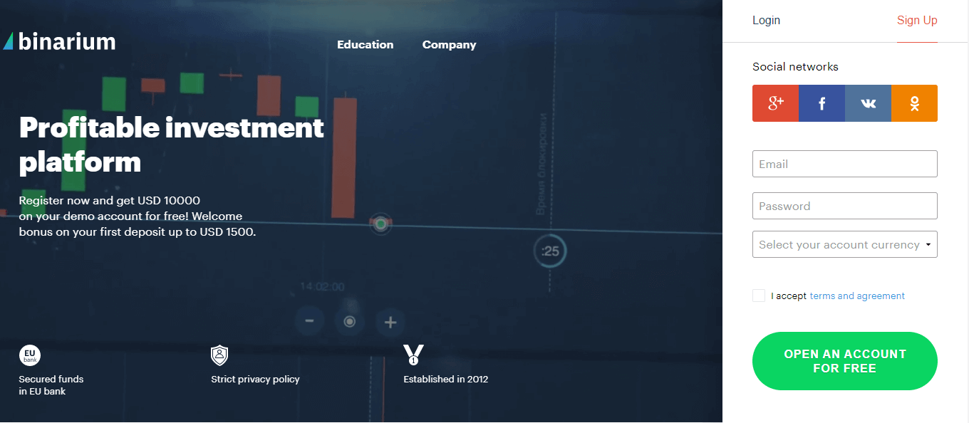 Як падпісацца і ўвайсці ў уліковы запіс Binarium Як падпісацца і ўвайсці ў уліковы запіс Binarium
